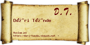 Déri Tünde névjegykártya