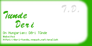tunde deri business card